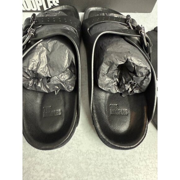 NIB THE KOOPLES MEN’S BLACK LEATHER SANDALS Double Strap, Slides, FR 44/US‎ 10 - Picture 5 of 7